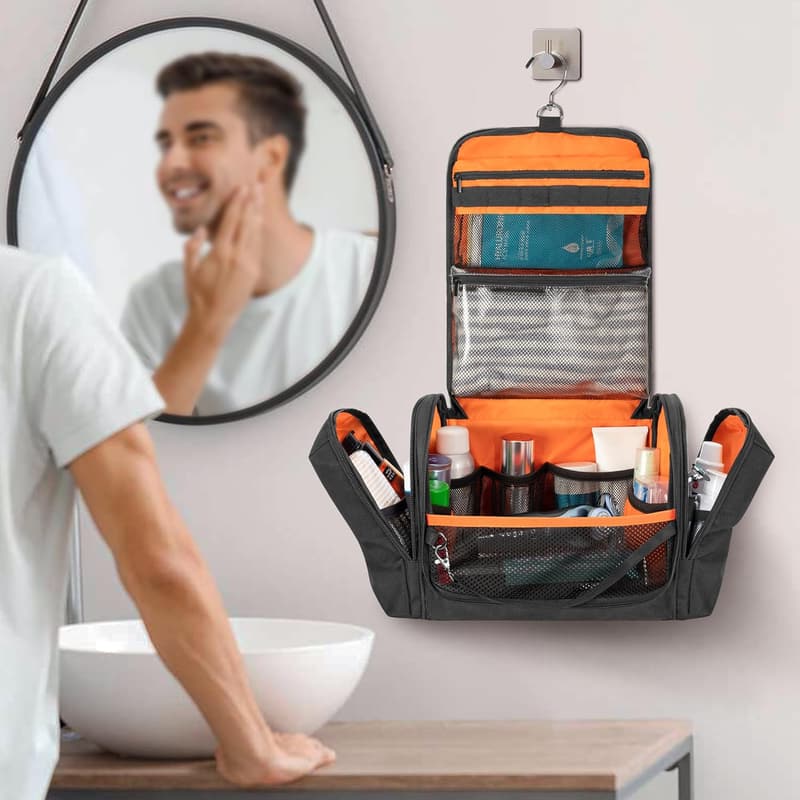 Travel Toiletry Bag for Men - Hanging Dopp Kit Organizer