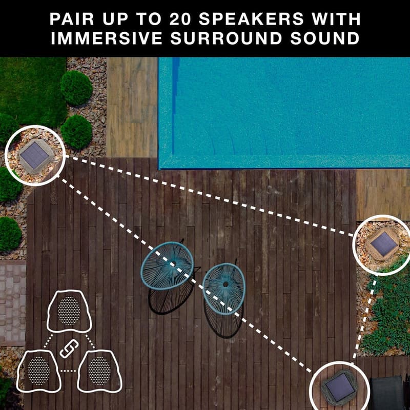 Wireless Outdoor Rock Speaker with Bluetooth 5.3 & Solar Charging