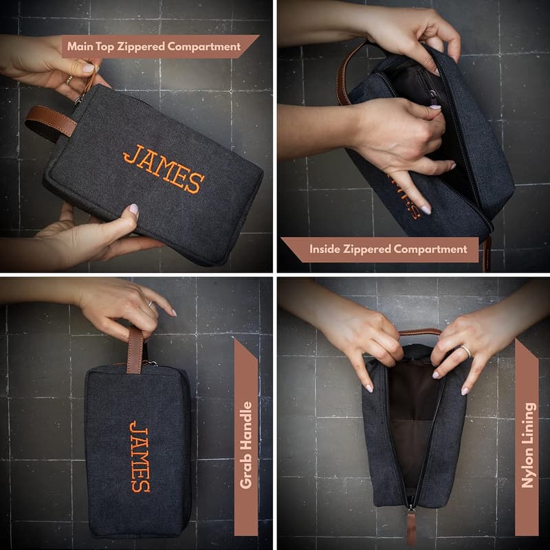 Personalized Handcrafted Toiletry Bag for Men