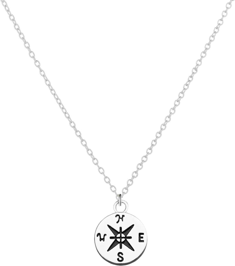 Horseshoe Butterfly Compass Necklace for Women and Teens