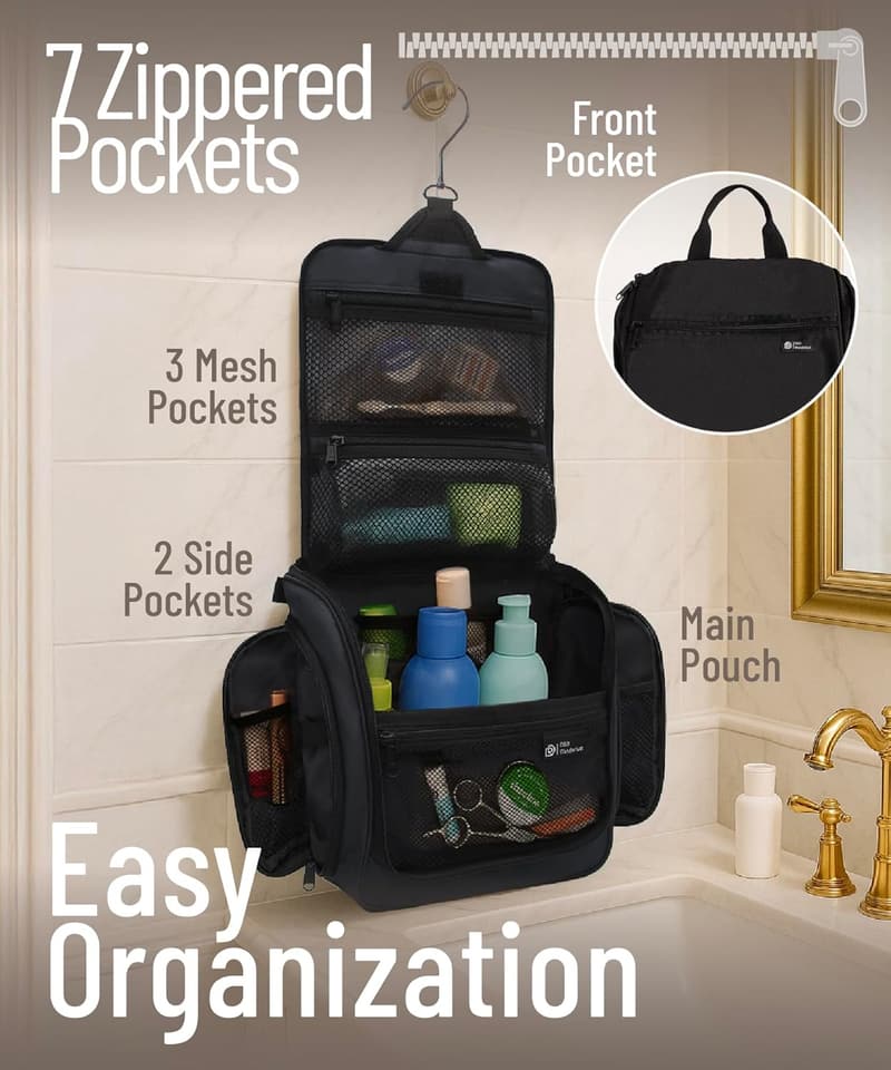 Travel Toiletry Bag for Men and Women - Water-Resistant Organizer