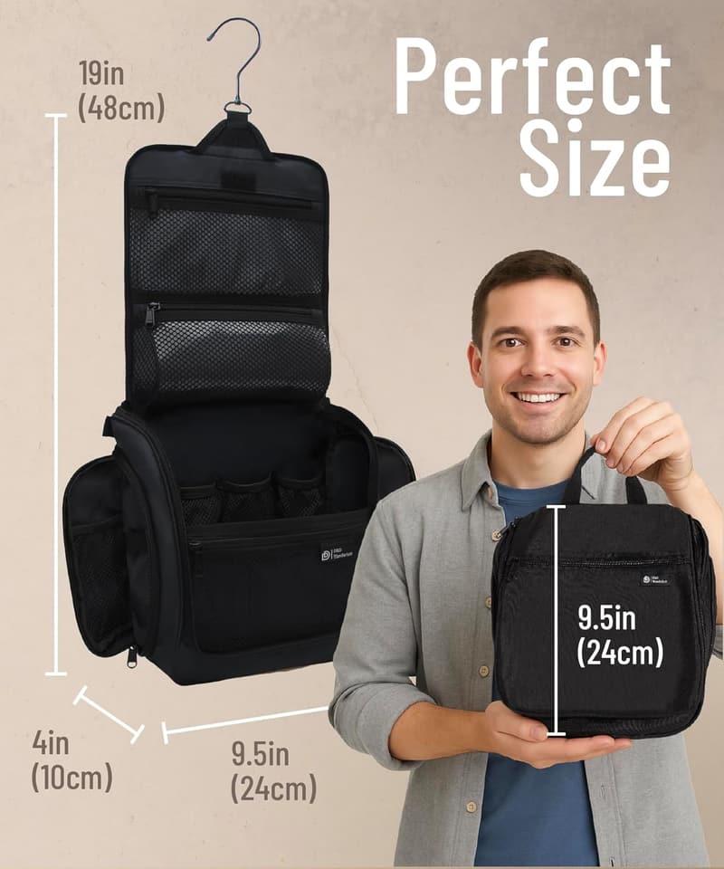 Travel Toiletry Bag for Men and Women - Water-Resistant Organizer