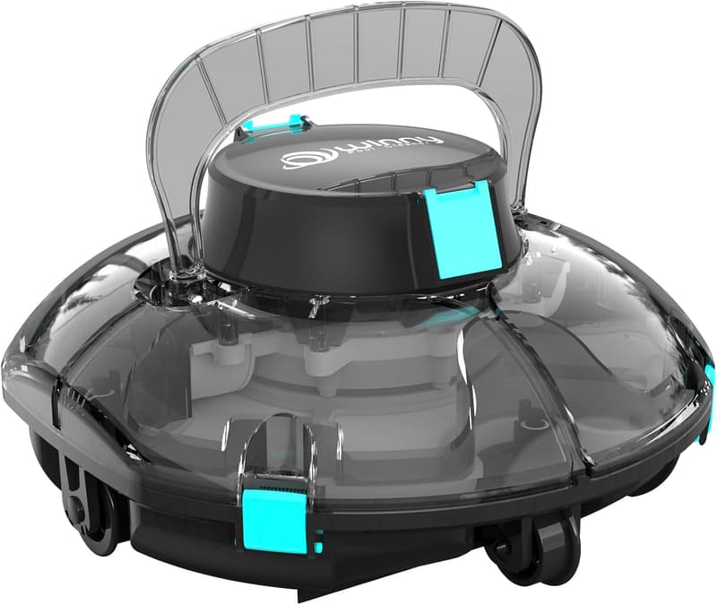 Cordless Robotic Pool Cleaner with Powerful Suction for Above-Ground Pools