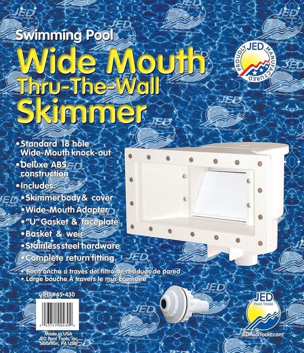 Wide Mouth Thru-The-Wall Pool Skimmer with Complete Accessories