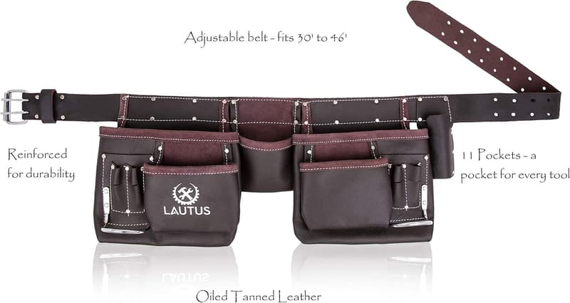 Leather Tool Belt/Pouch for Carpenters & Electricians