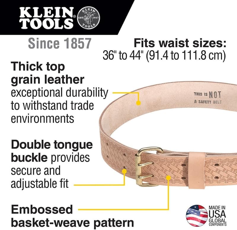 Heavy-Duty Leather Tool Belt for Contractors and Tradesmen