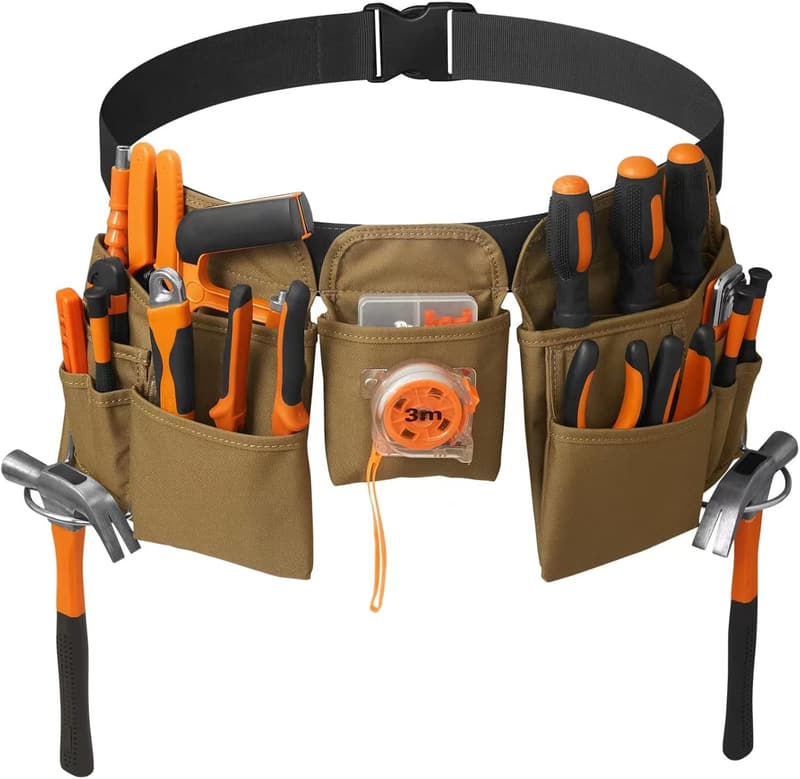 Adjustable Utility Tool Belt with Quick Release Buckle for Men and Women