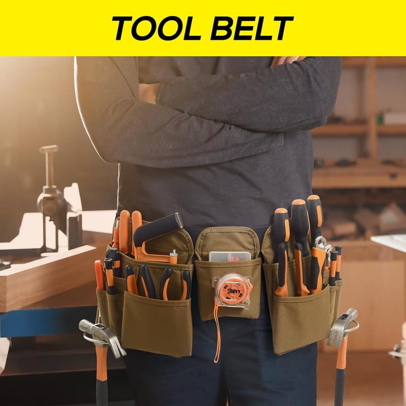 Adjustable Utility Tool Belt with Quick Release Buckle for Men and Women