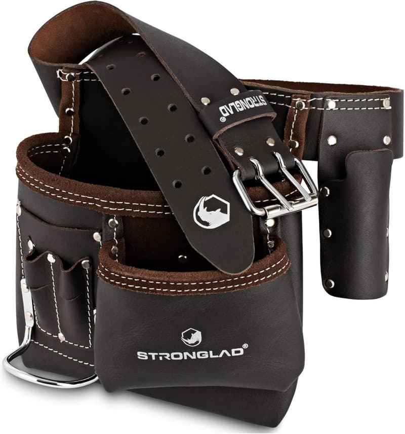 Heavy-Duty Oil-Tanned Leather Tool Belt for Men