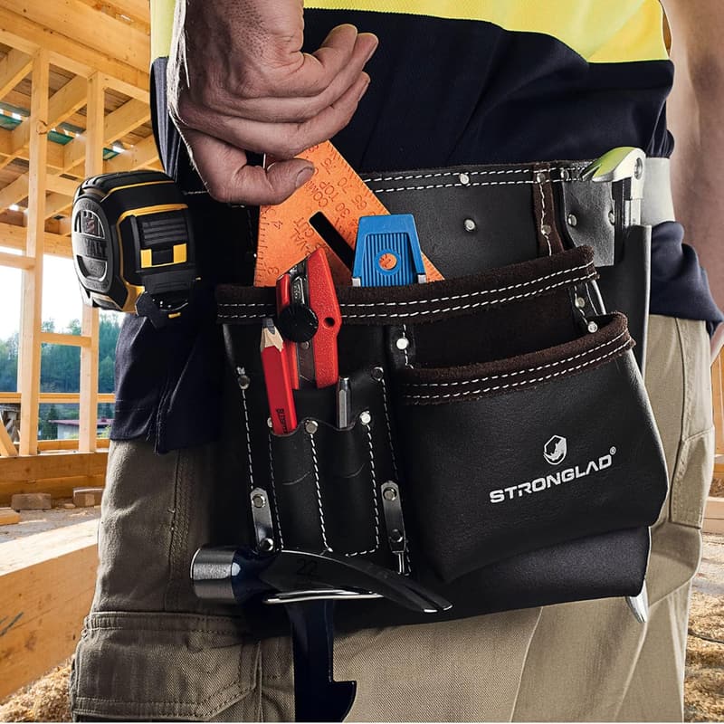 Heavy-Duty Oil-Tanned Leather Tool Belt for Men