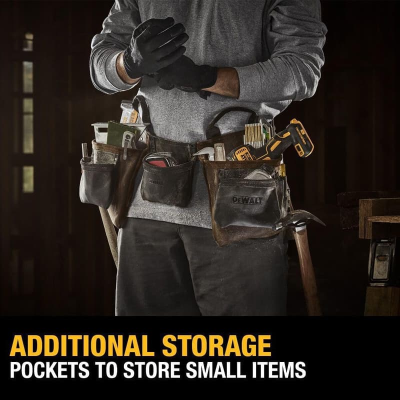 Durable DEWALT 11-Pocket Leather Tool Belt
