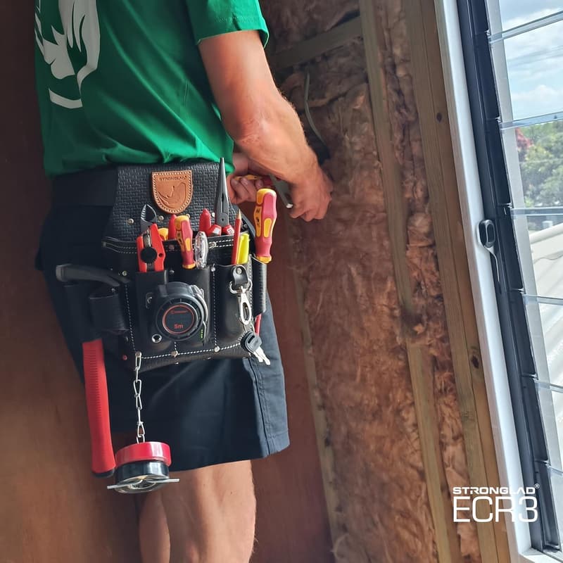 Heavy-Duty Leather Tool Belt with Multi-Pockets for Men