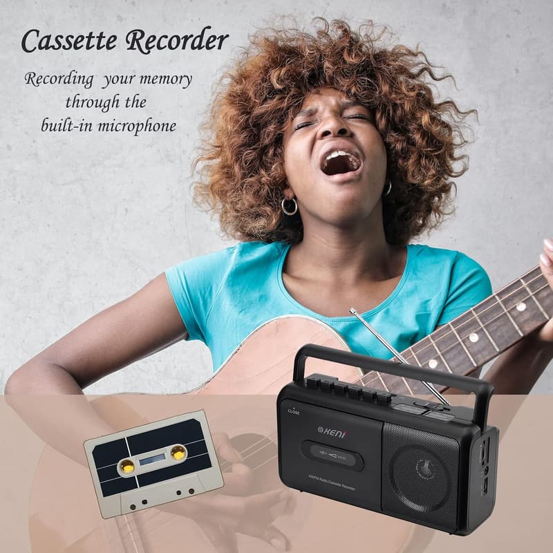 Portable Cassette Player Boombox with AM/FM Radio