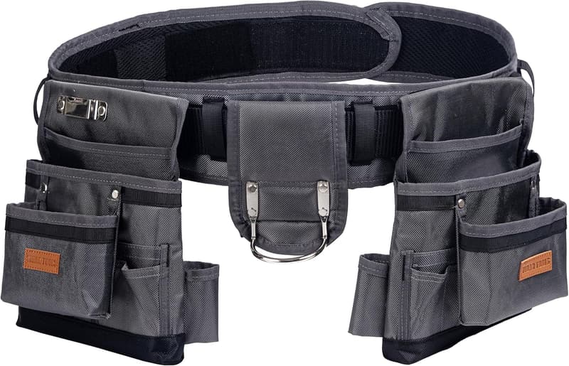 Heavy Duty Tool Belt with 22 Pockets for Men, Waterproof Polyester