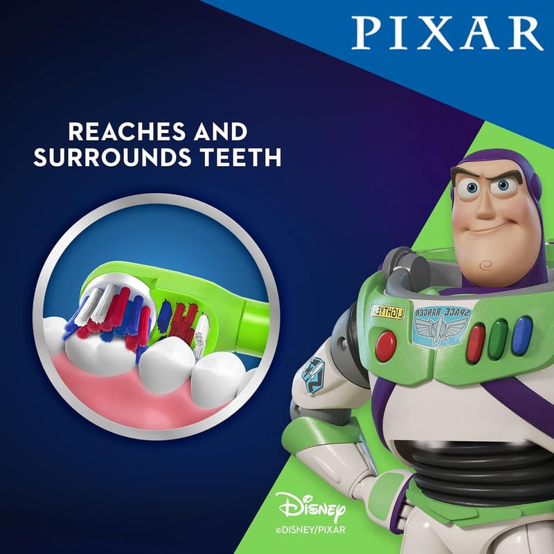 Buzz Lightyear Battery Toothbrush for Kids 3+, Soft Bristles