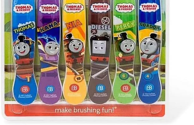 Thomas & Friends Soft Bristle Kids Toothbrush Set (6PK)