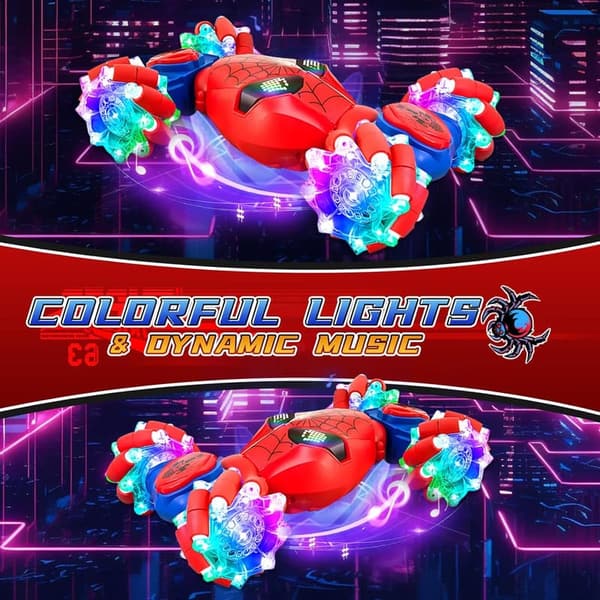 Gesture Control Stunt Car with Lights & Music for Kids