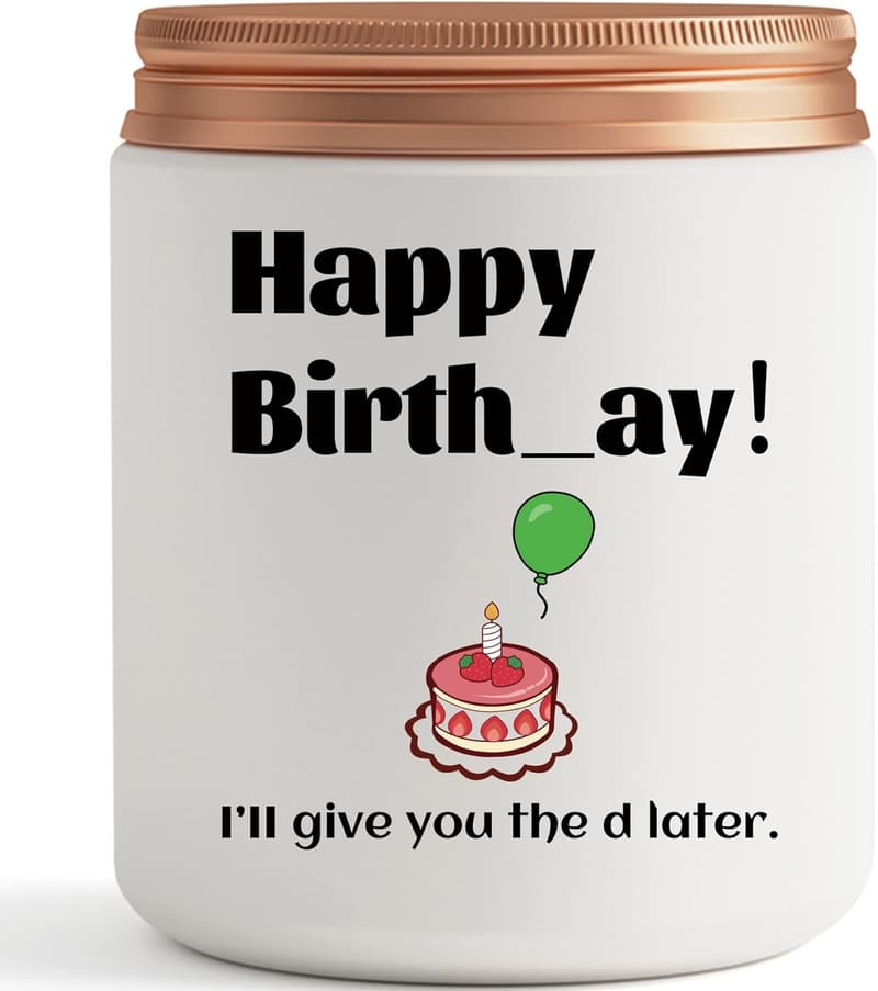 Funny Lavender Birthday Candle Gift for Her - Unique Couples' Present