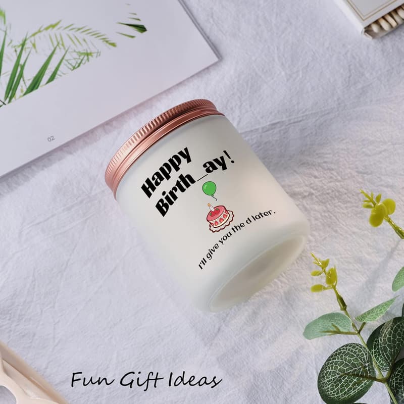 Funny Lavender Birthday Candle Gift for Her - Unique Couples' Present