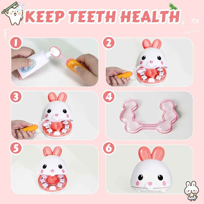 Kids' Dentist Role Play Kit - 31 Pcs Pretend Play Toy for Ages 3-7
