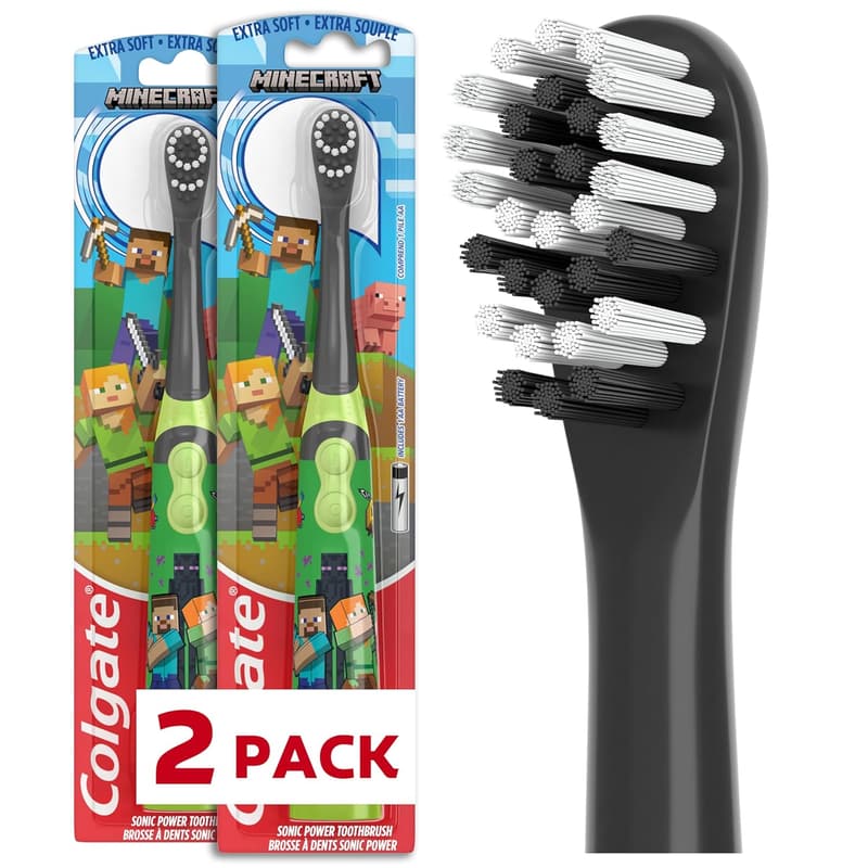 Minecraft Kids Battery-Powered Toothbrush with Extra Soft Bristles
