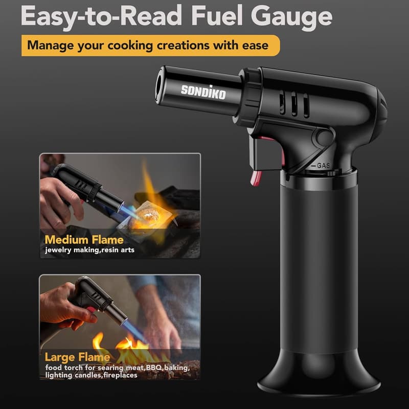 Refillable Soldering Torch with Fuel Gauge for Welding & Resin Art