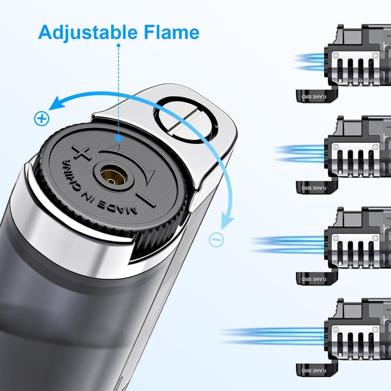 Triple Jet Flame Butane Torch Lighters - Windproof 2 Pack