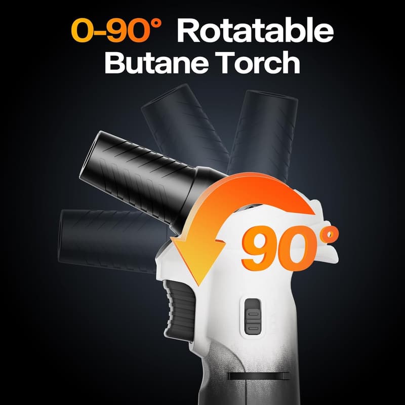 Butane Torch Lighter with Adjustable Flame and Safety Lock