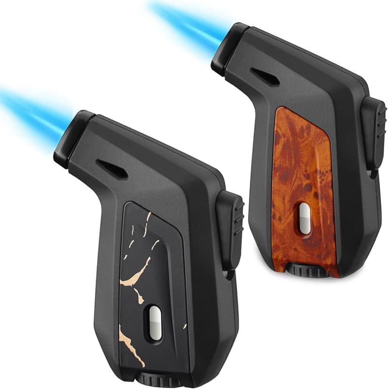 Refillable Torch Lighter Set - Adjustable Flame, Windproof for BBQ & Camping