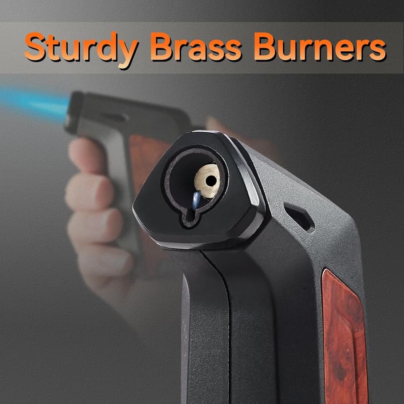 Refillable Torch Lighter Set - Adjustable Flame, Windproof for BBQ & Camping