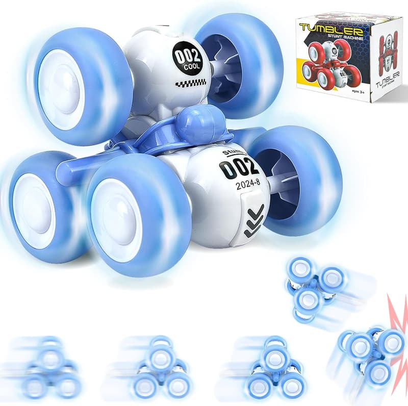 Toddler Inertia Push and Go Truck Toy - Ages 3-6, Blue