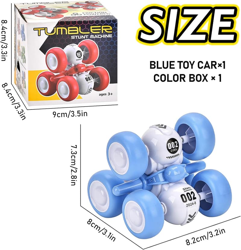 Toddler Inertia Push and Go Truck Toy - Ages 3-6, Blue