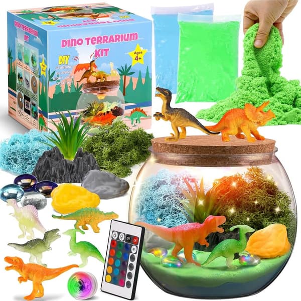 Dinosaur Terrarium Kit for Kids - DIY Craft Gift for Ages 4-12