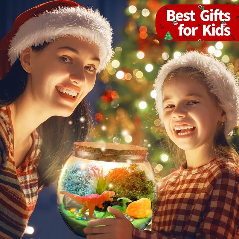 Dinosaur Terrarium Kit for Kids - DIY Craft Gift for Ages 4-12