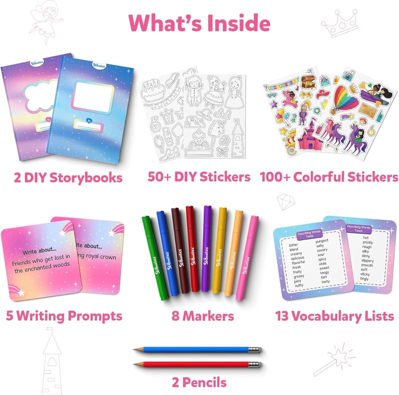 Fairytale Storybook Art Kit for Kids - 300+ Stickers, DIY Craft
