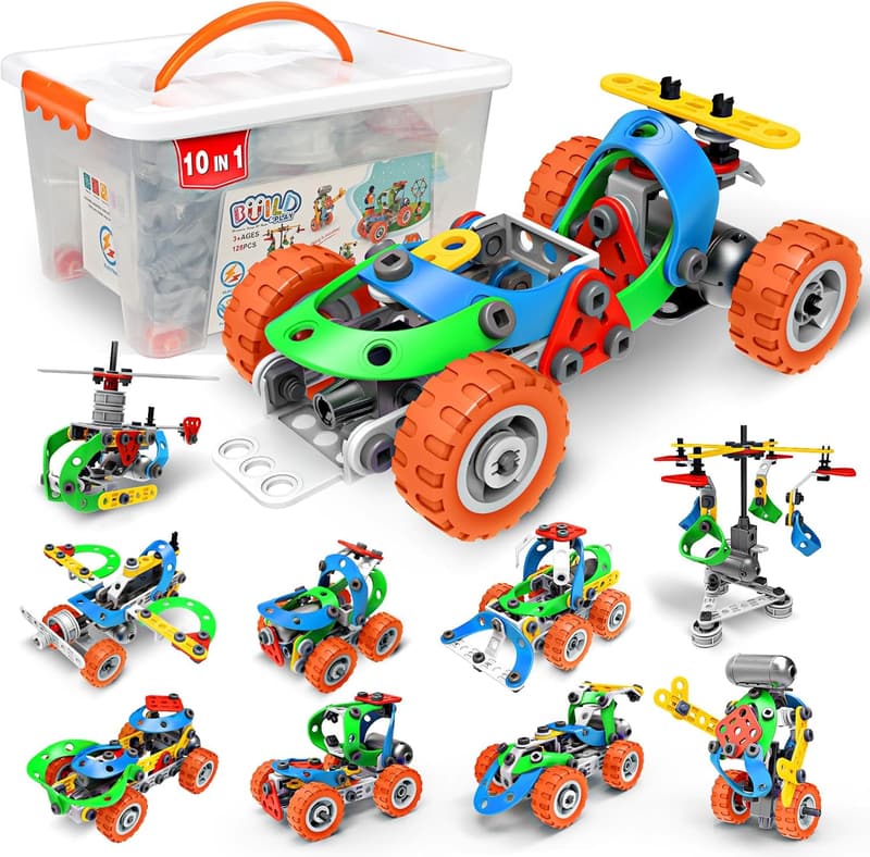 10-in-1 Electric Building Toys - Educational STEM Gift for Kids