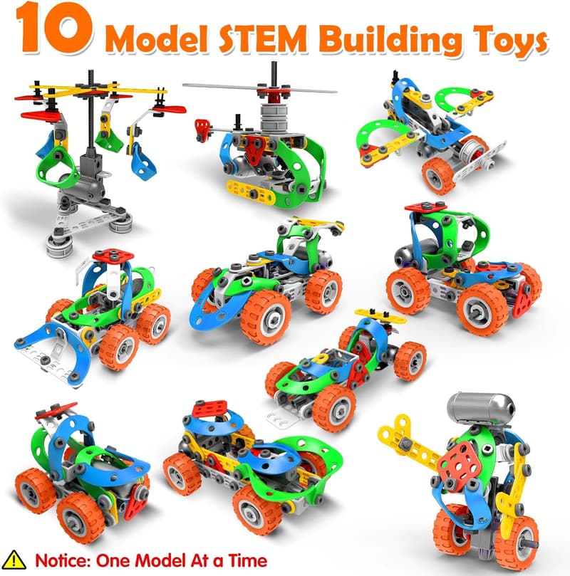 10-in-1 Electric Building Toys - Educational STEM Gift for Kids