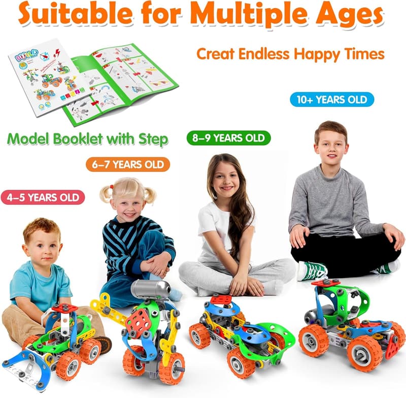 10-in-1 Electric Building Toys - Educational STEM Gift for Kids