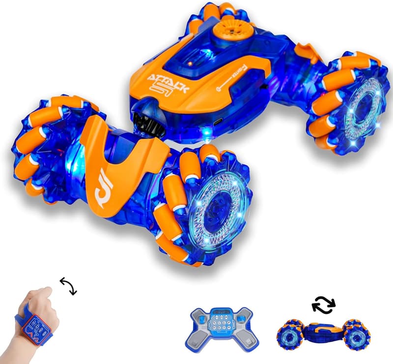 Rechargeable Gesture-Sensing Stunt Car with Lights & Music - Birthday Gift for Kids