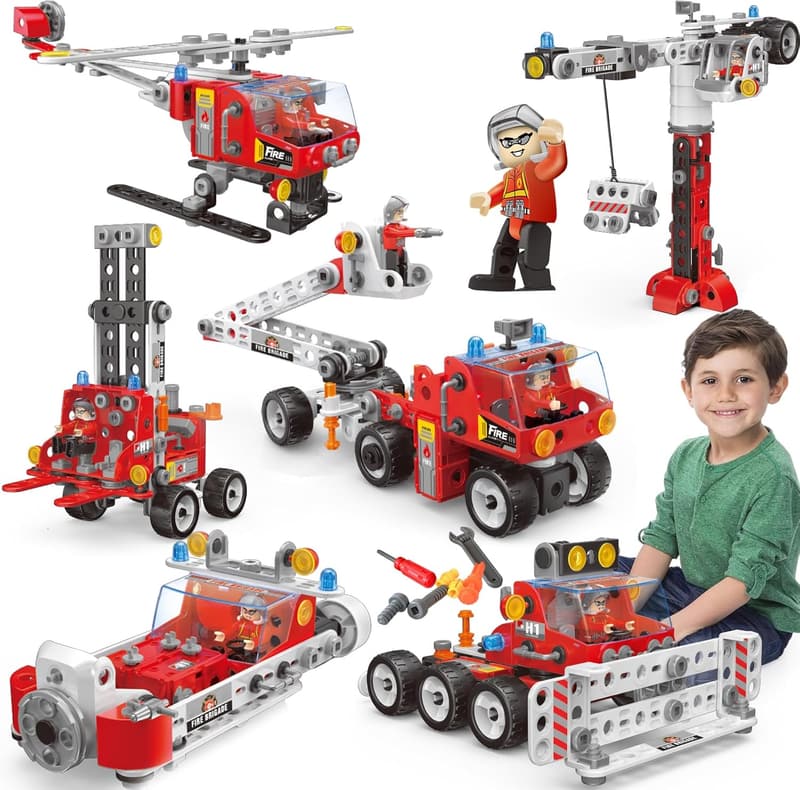 STEM Building Blocks Set for Kids 4-10 Years - 187 Pieces