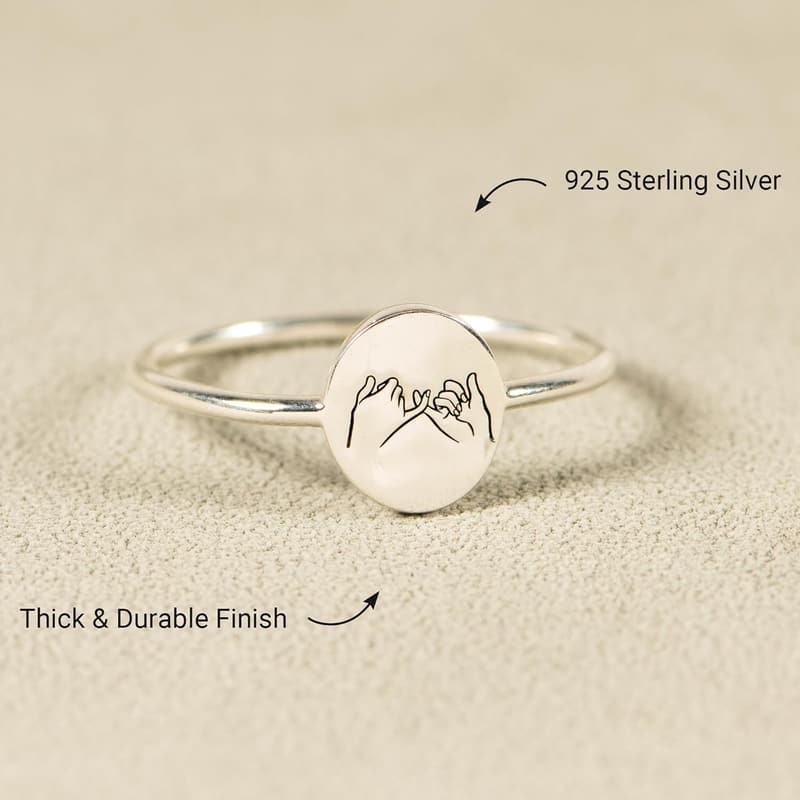 Friendship Rings for Women - 925 Sterling Silver Bestie Promise Set
