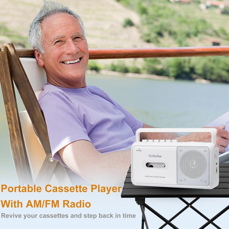 Portable Cassette Player Boombox with AM/FM Radio