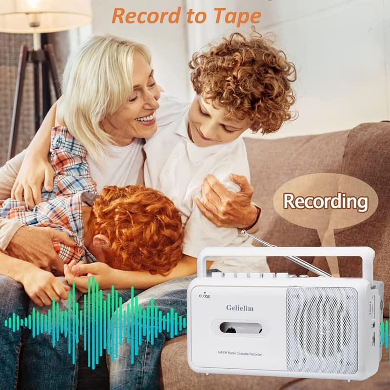 Portable Cassette Player Boombox with AM/FM Radio