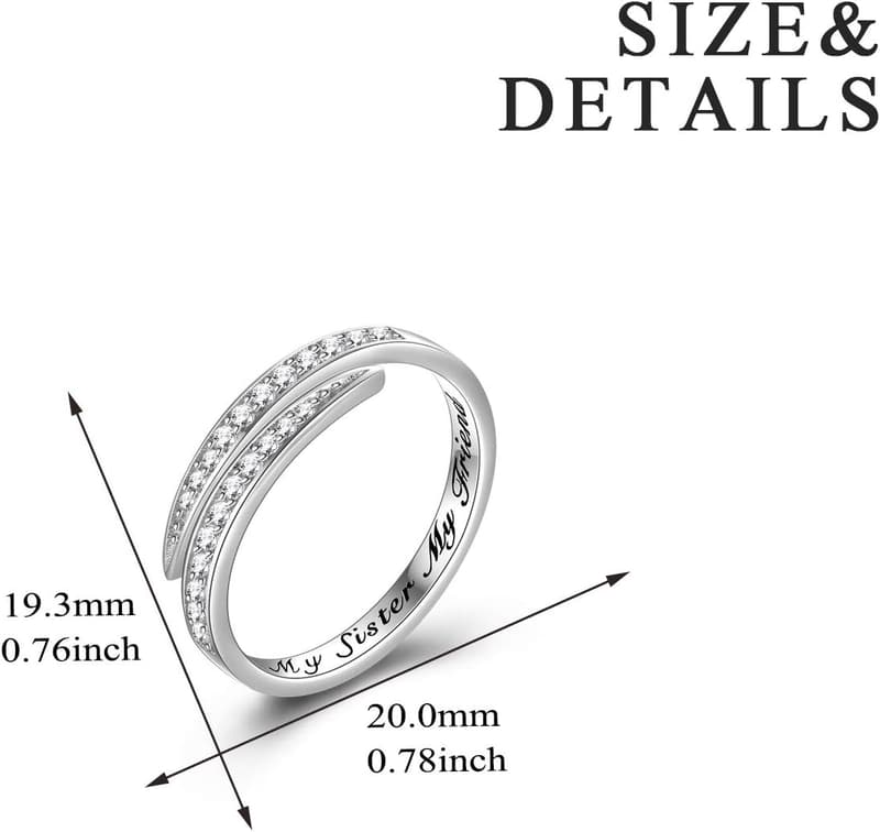 Inspirational 925 Sterling Silver Ring with Cubic Zirconia for Women