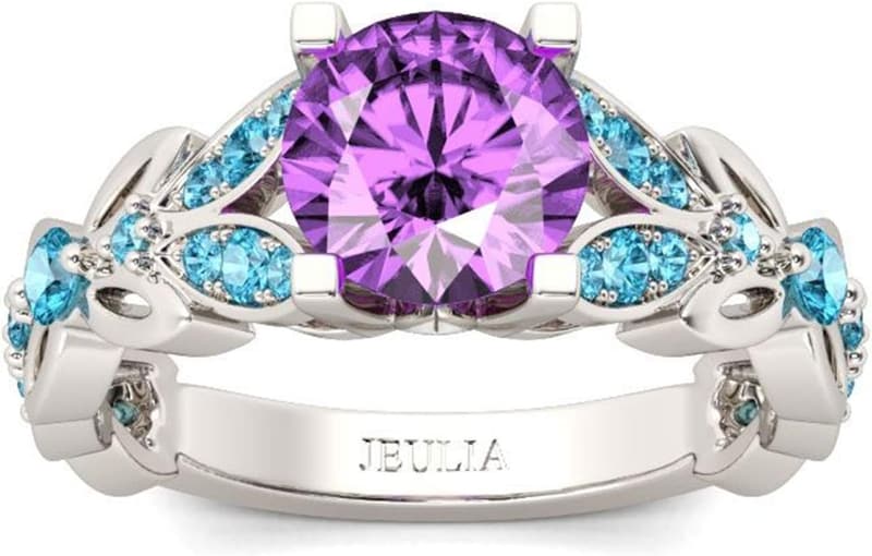 Personalized 4.3 Carat Sterling Silver Butterfly Ring Set