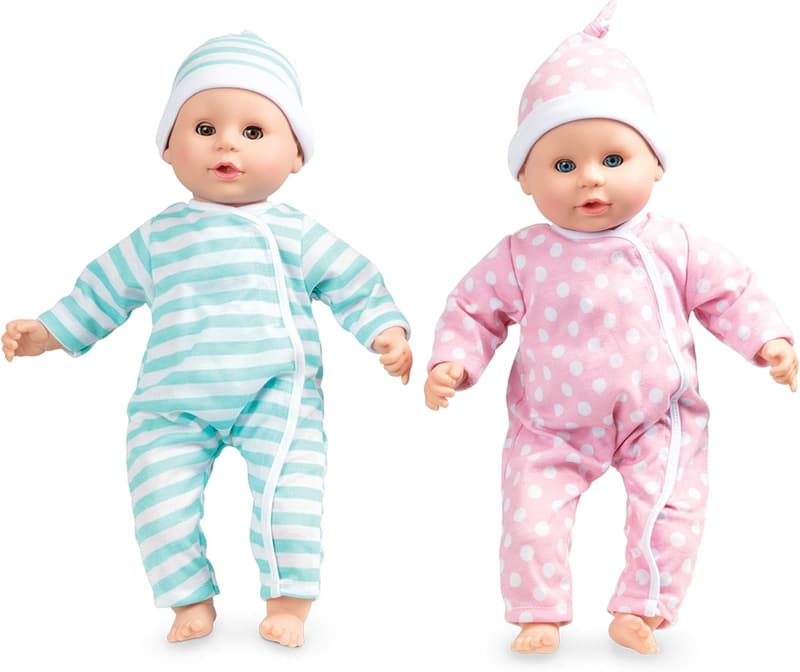 Melissa & Doug Twins Luke & Lucy Doll Set, 15” Light Skin