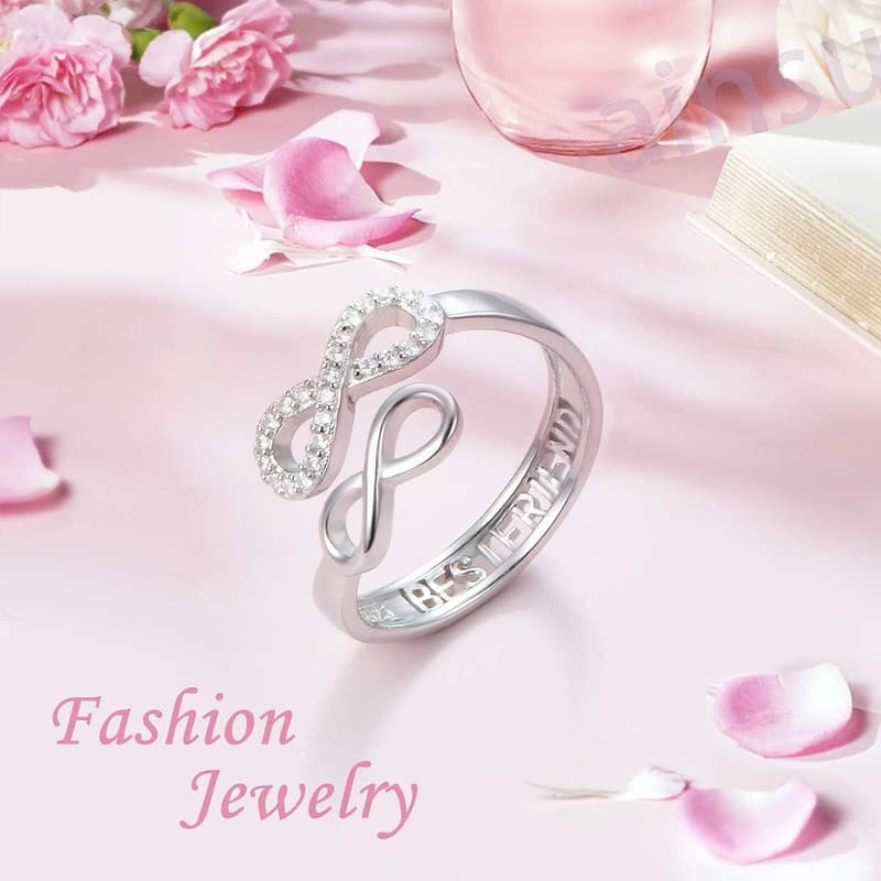 Infinity Friendship Ring in S925 Sterling Silver for Women