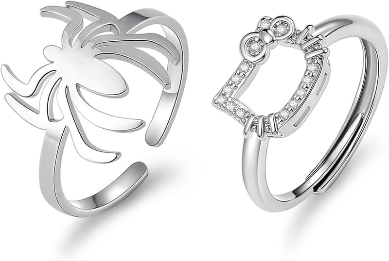 Matching Spider Kitty Charm Bracelets for Couples & Friends