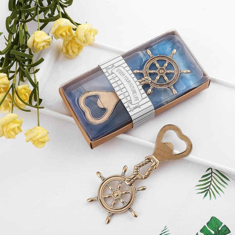 Nautical Birthday Gift: Rudder Bottle Opener in Box