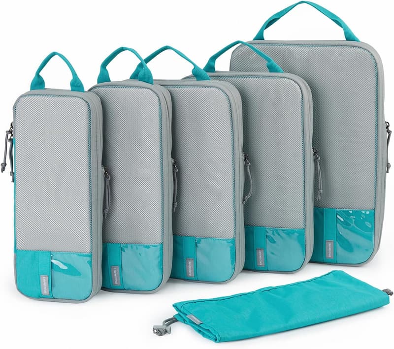 Lightweight Compression Packing Cubes - 6 Set Travel Organizers